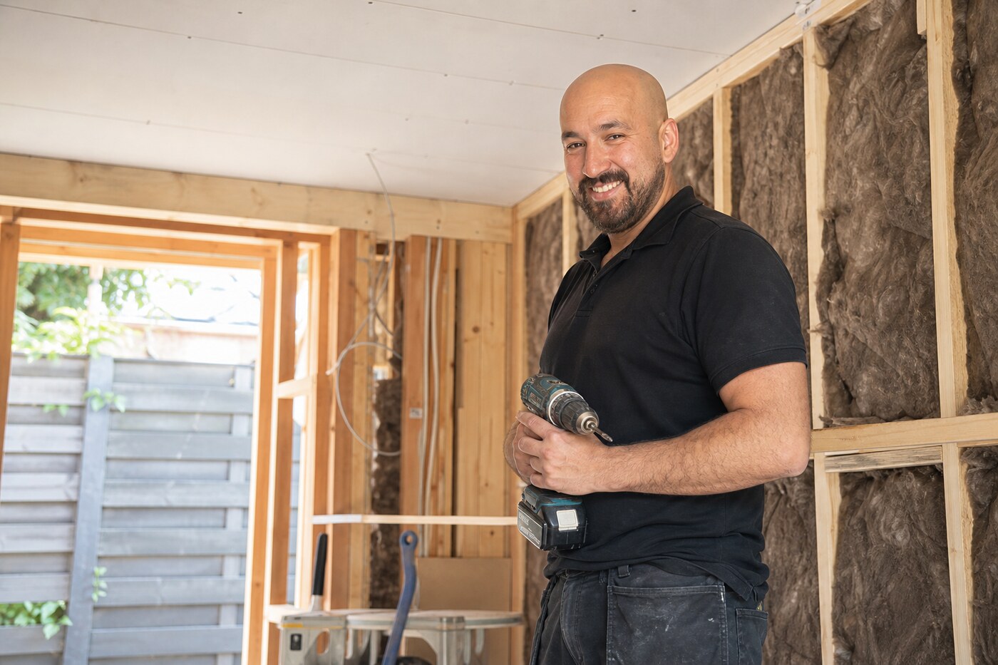 Ahmet Kinik, eigenaar van JZD Aannemersbedrijf, op een projectlocatie